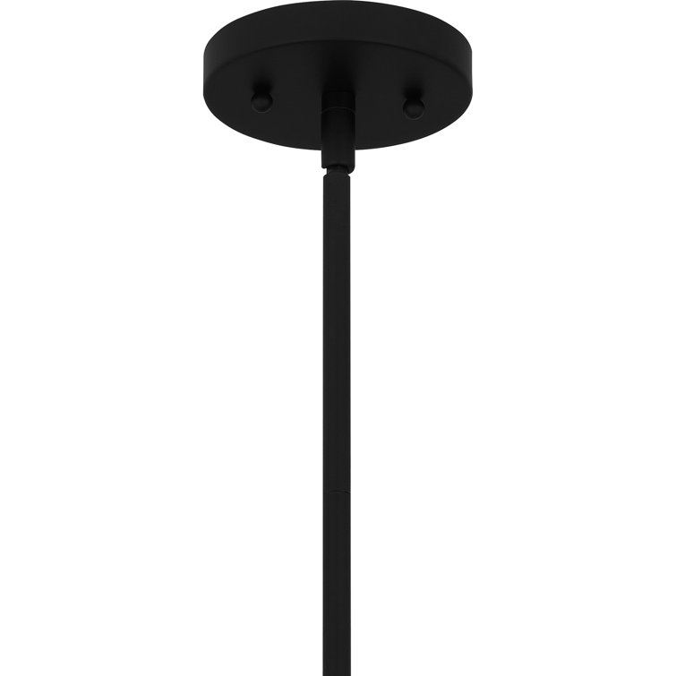 Stetson Matte Black Mini Pendant with Clear Seedy Glass