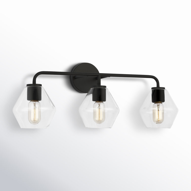 Midnight Black Steel 3-Light Dimmable Vanity Light