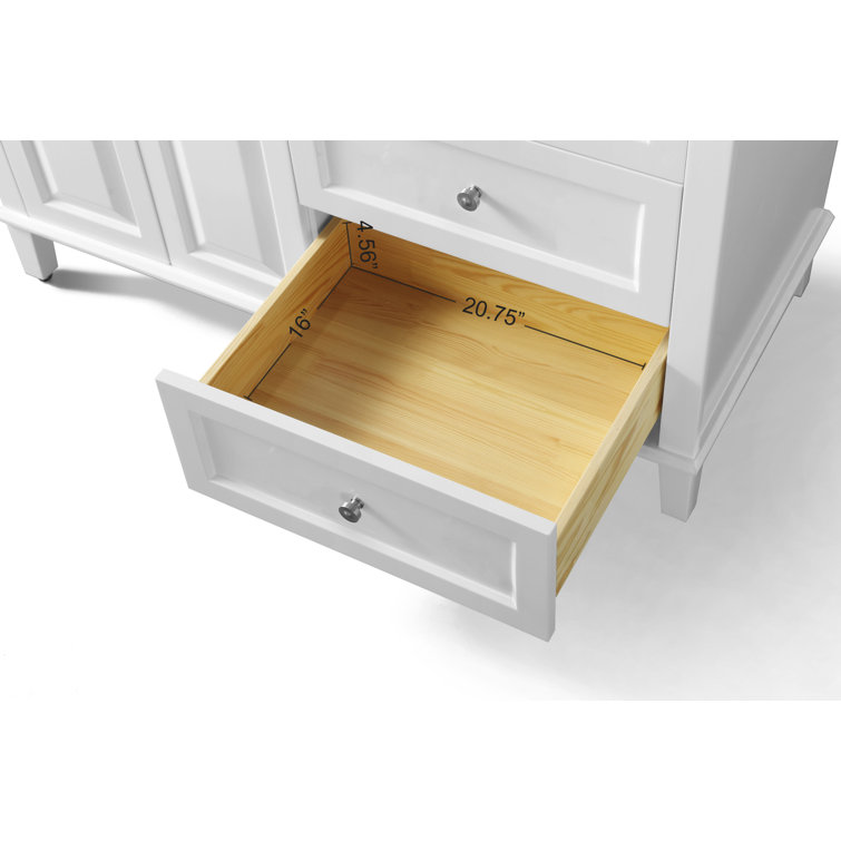 Hannah 48'' White Single Bathroom Vanity with Black Quartz Top