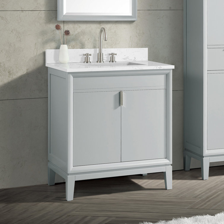 Cala White 37'' Engineered Stone Vanity Top with Sink