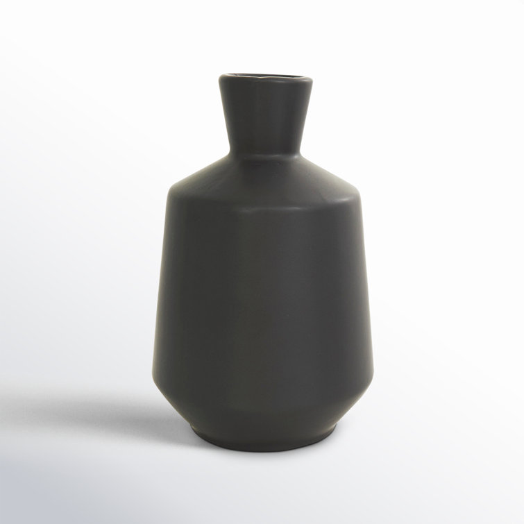 Black Ceramic Cylinder Table Vase