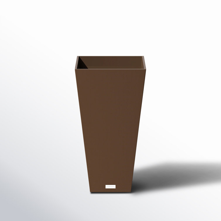 Espresso Sleek Square Tapered Modern Planter 26" High