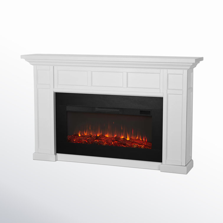 Alcott 75" White Electric Fireplace with Mantel