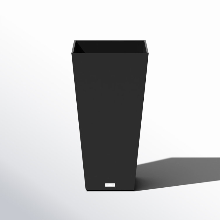 Midland 26" Black Recycled Plastic Tall Square Planter