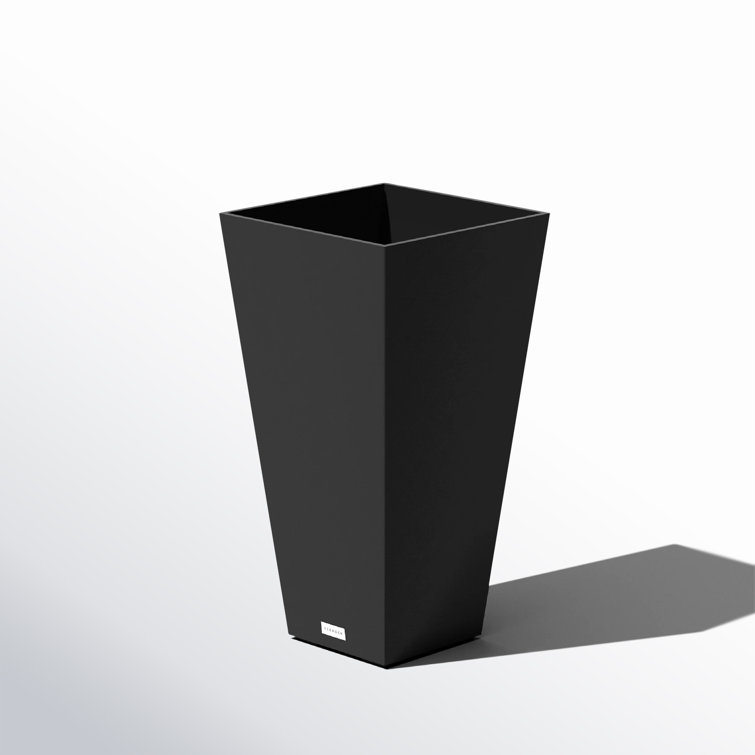 Midland 26" Black Recycled Plastic Tall Square Planter