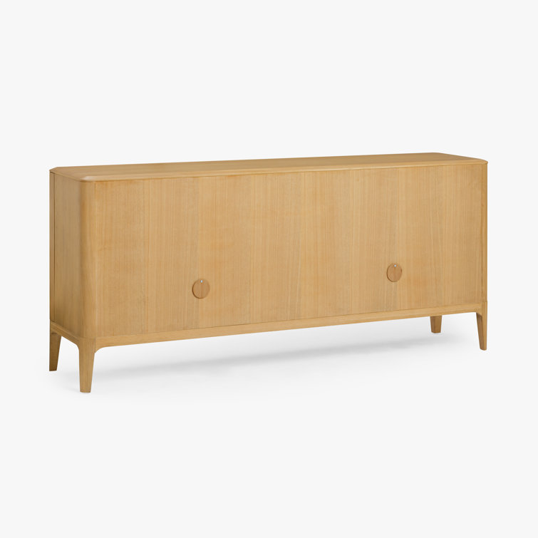 Grif 76'' Natural Oak Sideboard with Antique Brass Hardware