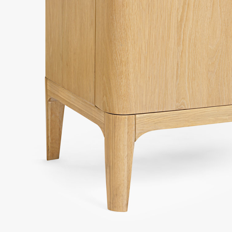 Grif 76'' Natural Oak Sideboard with Antique Brass Hardware
