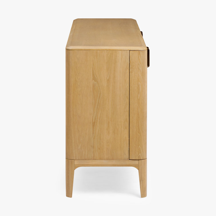 Grif 76'' Natural Oak Sideboard with Antique Brass Hardware