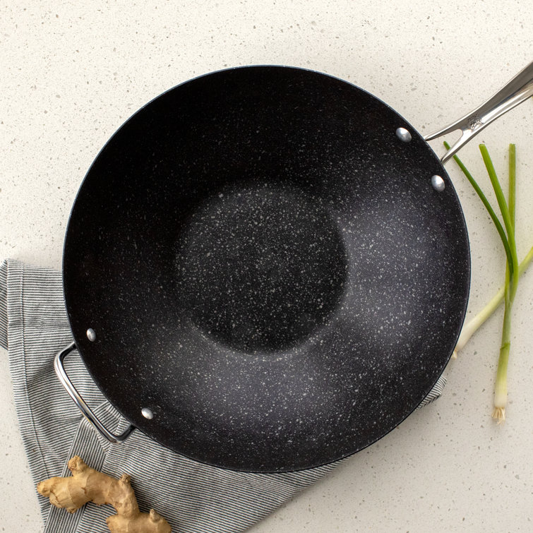 Nordic Black Ceramic Coated 14" Aluminized Steel Wok