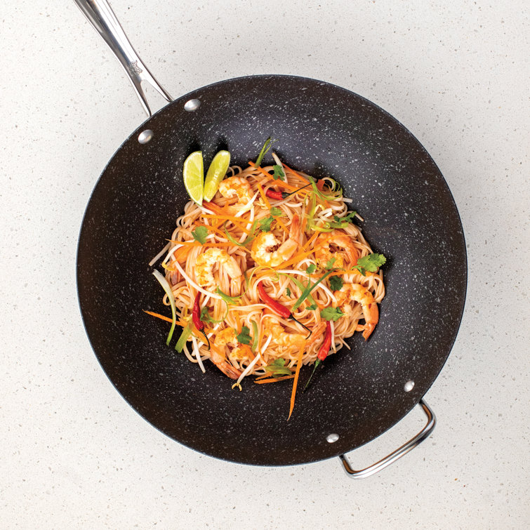 Nordic Black Ceramic Coated 14" Aluminized Steel Wok