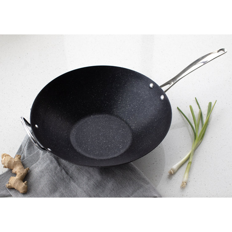Nordic Black Ceramic Coated 14" Aluminized Steel Wok