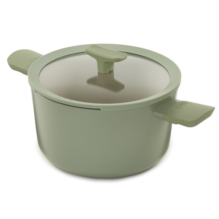 Sage Green 4.6qt Recycled Aluminum Stockpot with Glass Lid