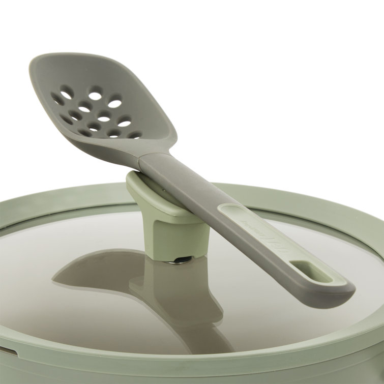 Sage Green 4.6qt Recycled Aluminum Stockpot with Glass Lid