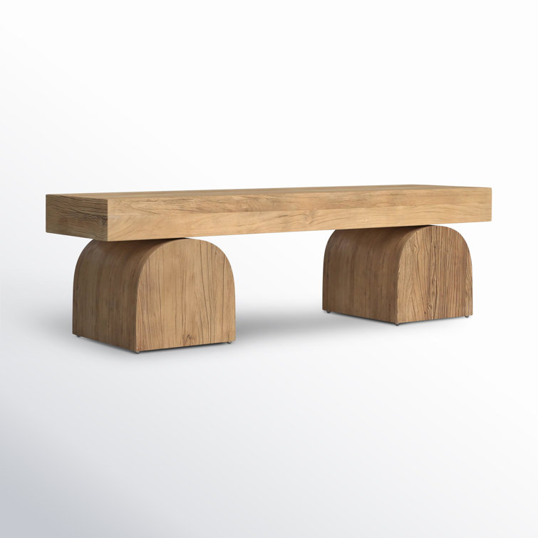Natural Elm Reclaimed Wood Contemporary Bench