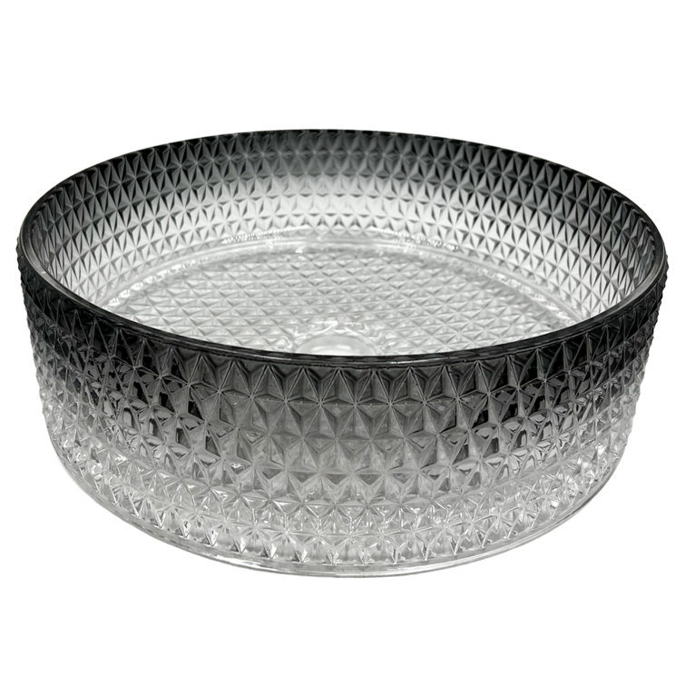 14" Black Gradient Tempered Glass Circular Vessel Sink