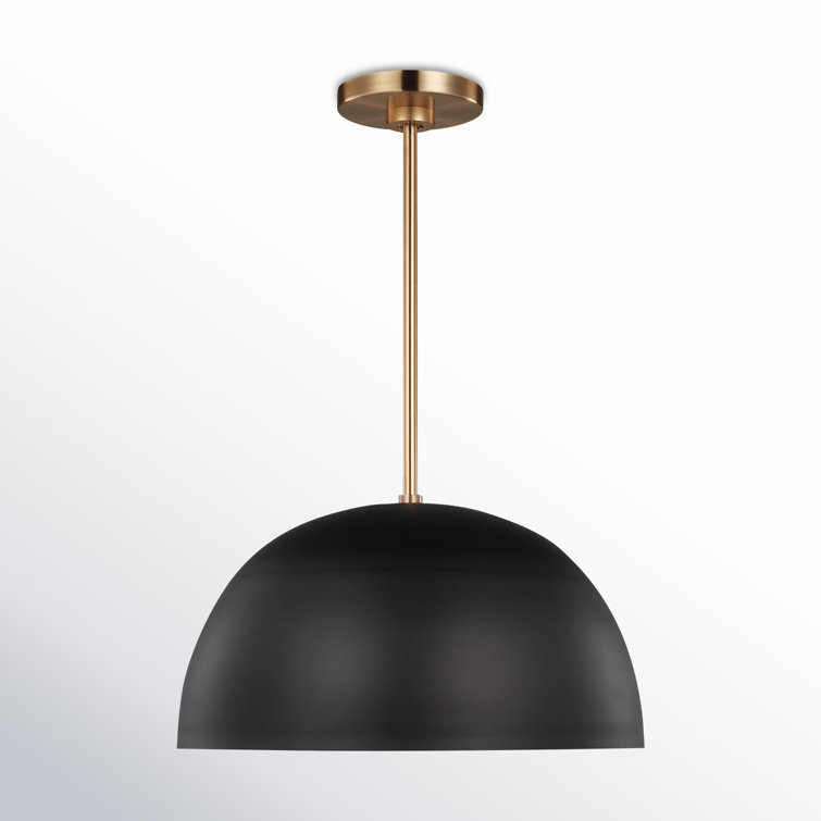 Black and Brass Dome Metal Pendant Light
