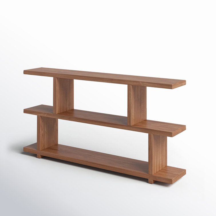 Walnut MDF 3-Tier Horizontal Wide Bookcase