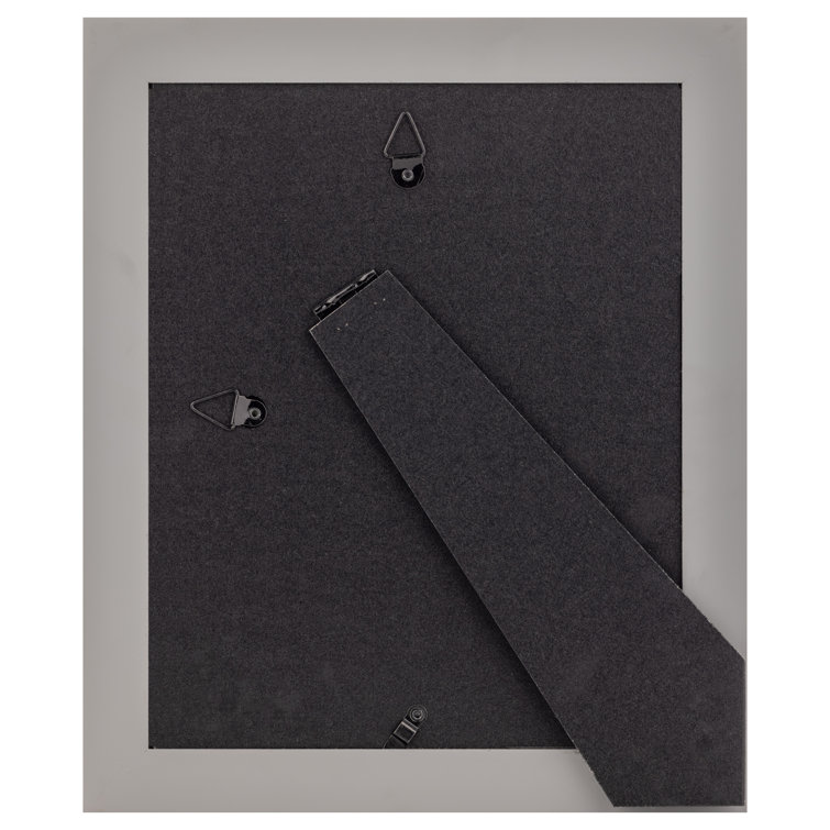 8x10 Gray Wood Frame with Double White Mat