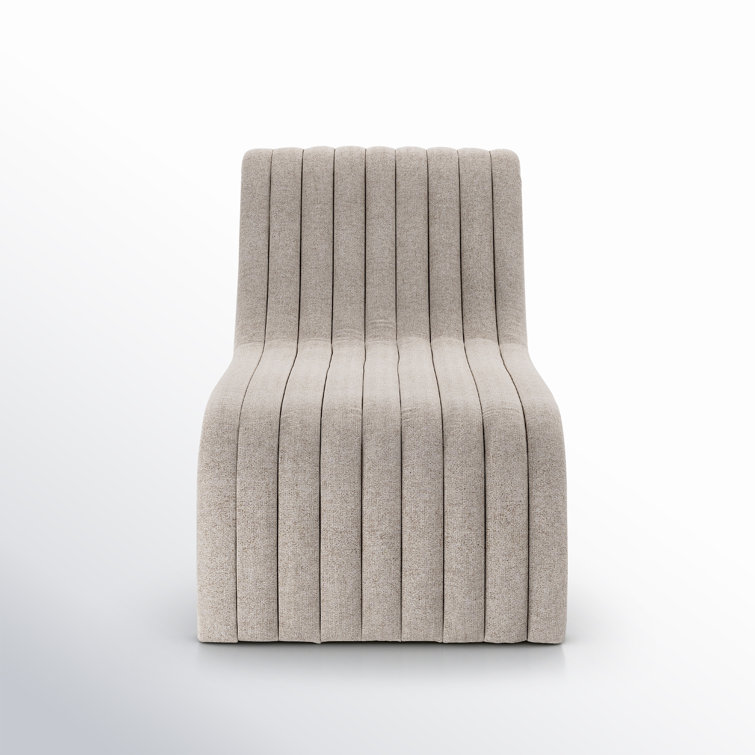 Orly Natural Velvet Upholstered Chaise Lounge with Metal Frame