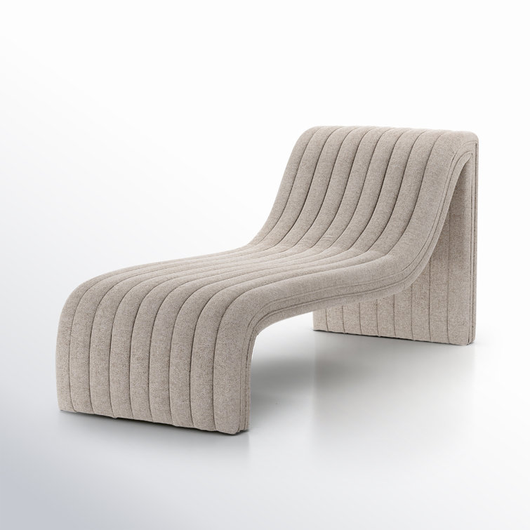 Orly Natural Modern Channelled Polyester Chaise Lounge