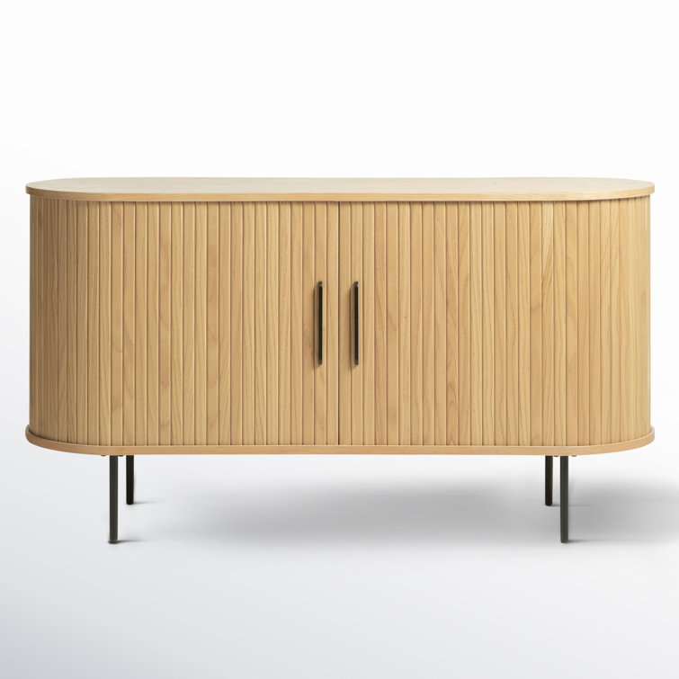 Iris 55'' Natural Oak Sideboard with Sliding Tambour Doors