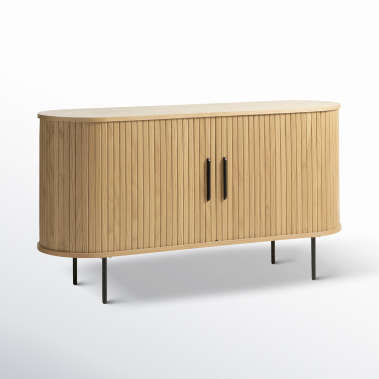 Iris 55'' Natural Oak Sideboard with Sliding Tambour Doors