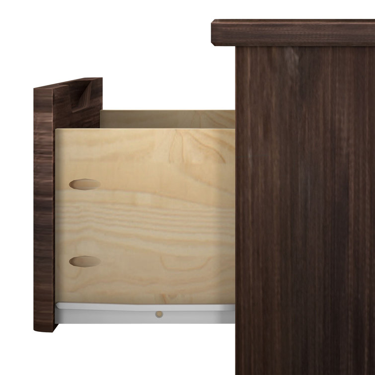 Barnwood Brown Solid Pine 1-Drawer Nightstand