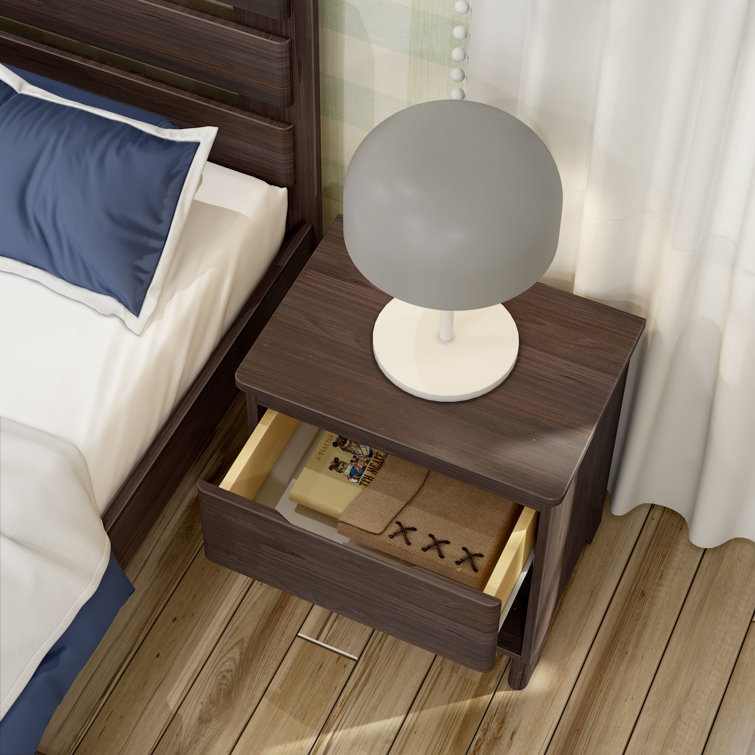 Barnwood Brown Solid Pine 1-Drawer Nightstand