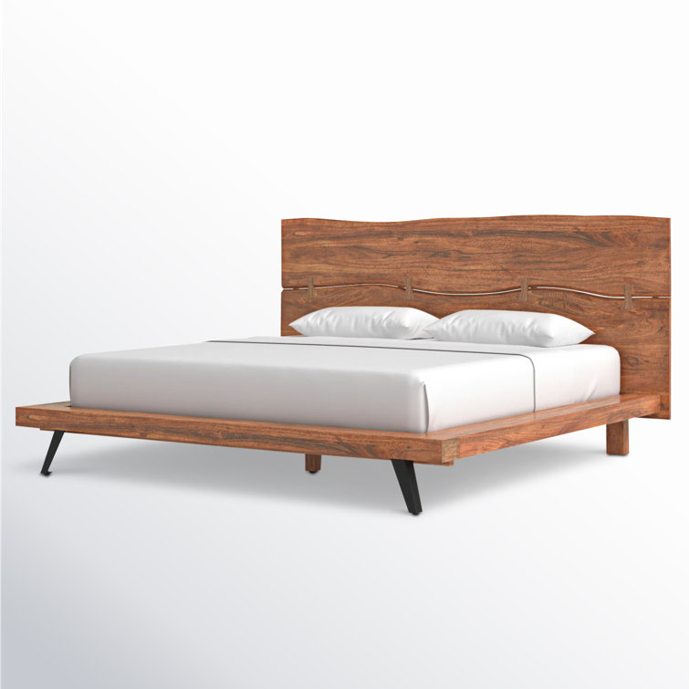 Madagascar King-Sized Contemporary Brown Wood Platform Bed