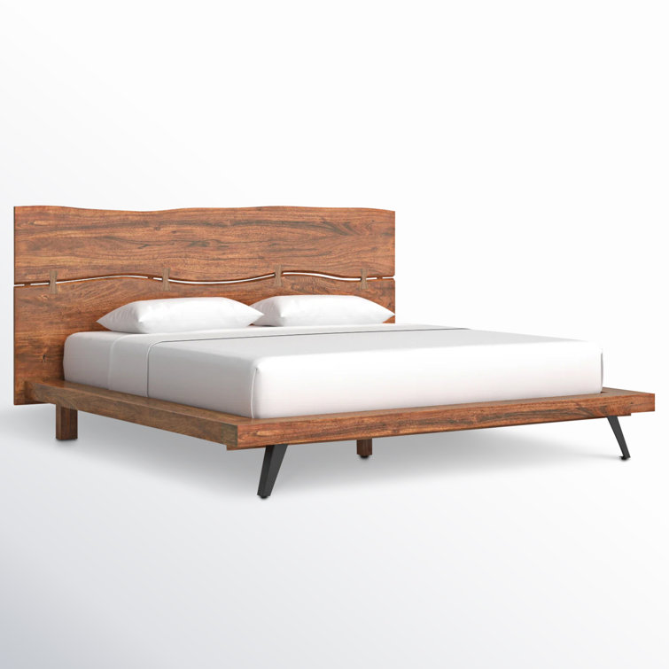 Madagascar King-Sized Contemporary Brown Wood Platform Bed