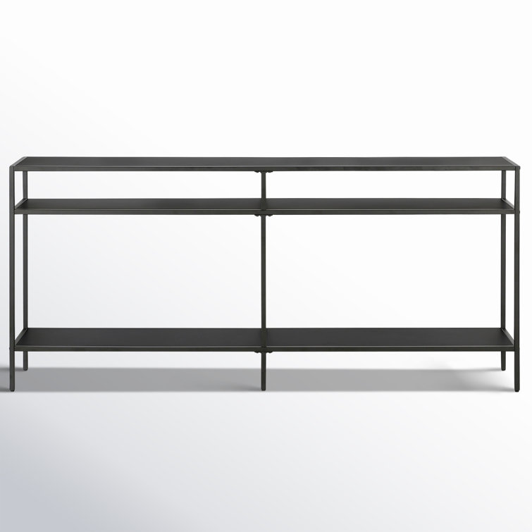 Blackened Bronze 64'' Industrial Console Table with Storage