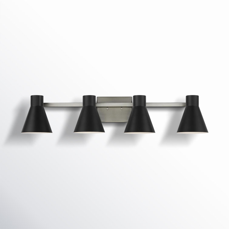 Byers Black and Nickel 4-Light Dimmable Vanity Fixture