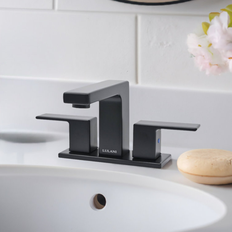 Capri Matte Black 2-Handle Centerset Bathroom Faucet