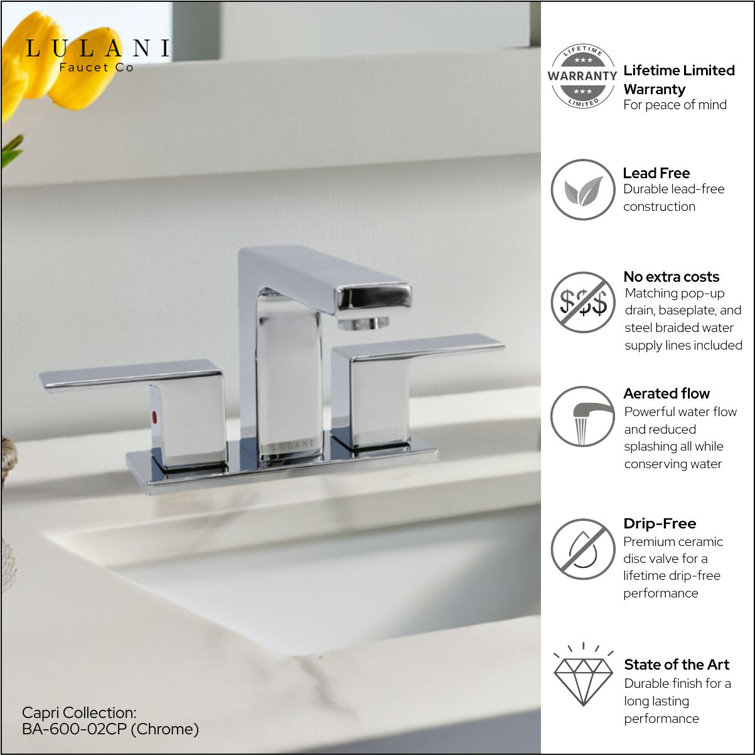 Capri Chrome 2-Handle Centerset Bathroom Faucet