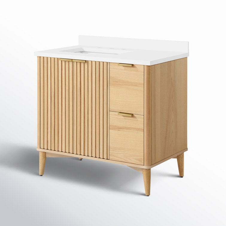 Ronson 36" Rustic Ash Single Sink Scandinavian Bathroom Vanity