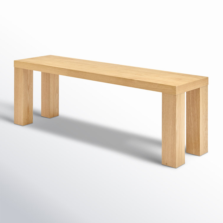 Oak Squared Legs Wooden Bench 19" H x 57" W x 15" D