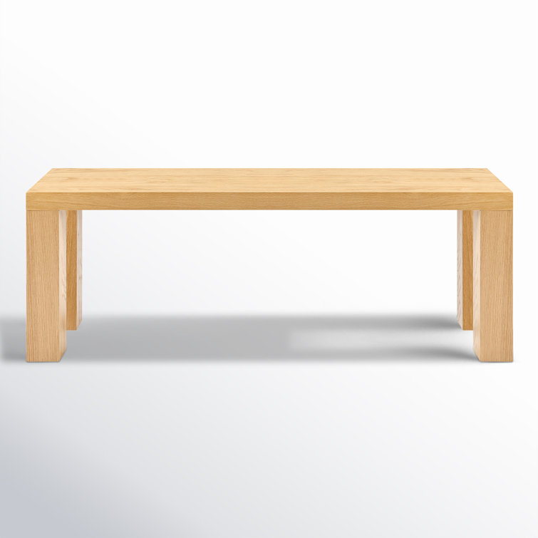 Oak Squared Legs Wooden Bench 19" H x 57" W x 15" D