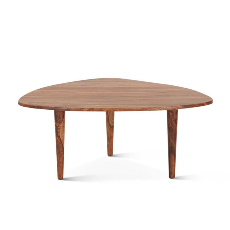 Arrey 37" Natural Brown Indian Rosewood Triangular Coffee Table