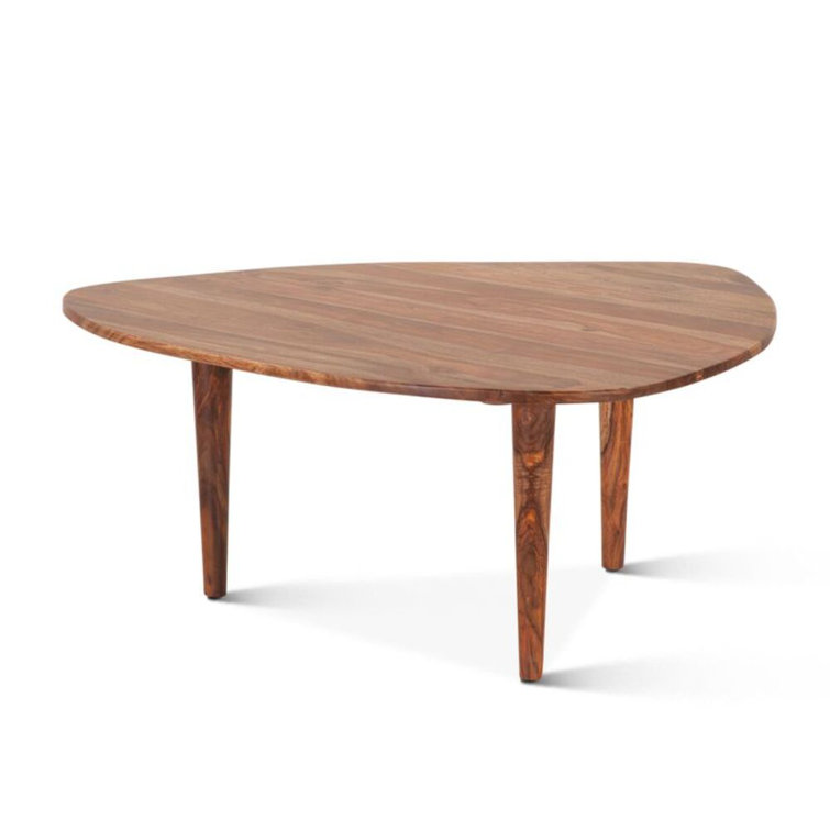 Arrey 37" Natural Brown Indian Rosewood Triangular Coffee Table