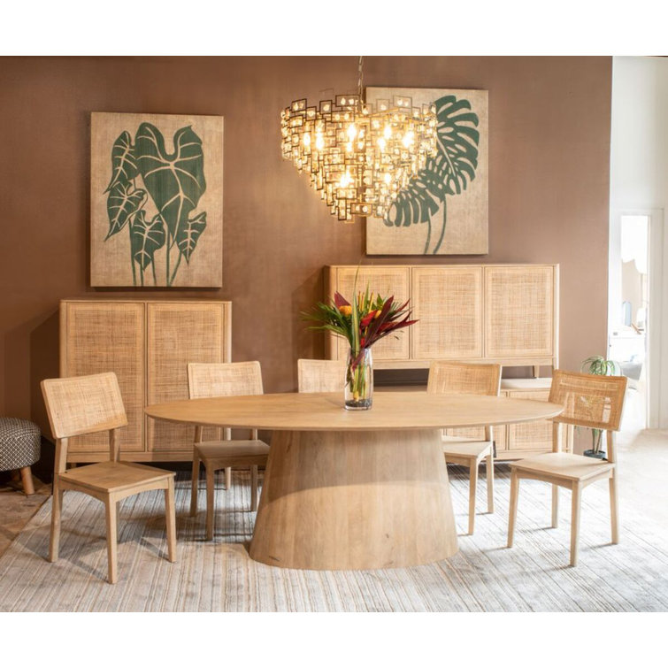 Calabasas 64" Beige Mango Wood Sideboard with Cane Accents