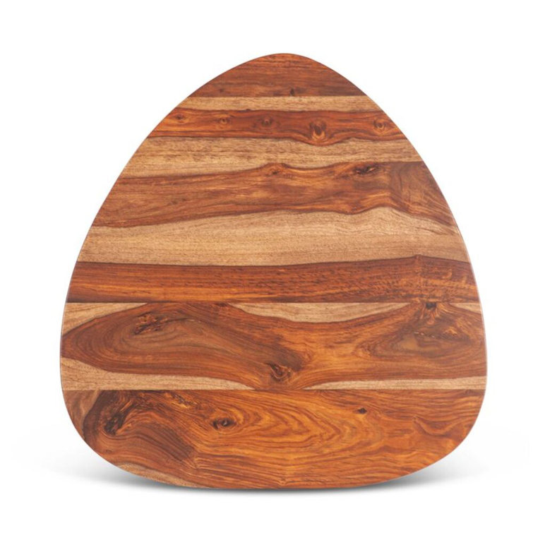 Arrey 23" Natural Brown Indian Rosewood Triangular Side Table