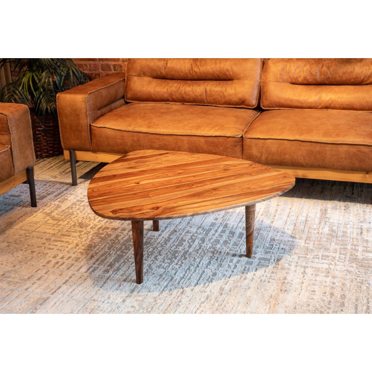 Arrey 37" Natural Brown Indian Rosewood Triangular Coffee Table