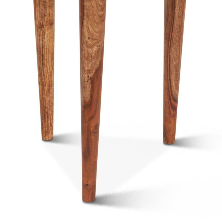 Arrey 23" Natural Brown Indian Rosewood Triangular Side Table