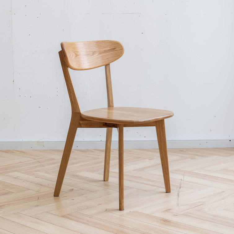 Natural Solid Oak Wood Dining Chair Set of 4