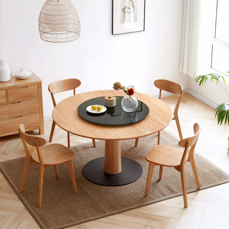 Natural Solid Oak Wood Dining Chair Set of 4