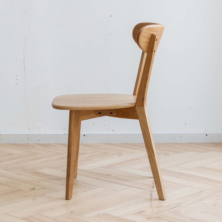 Natural Solid Oak Wood Dining Chair Set of 4
