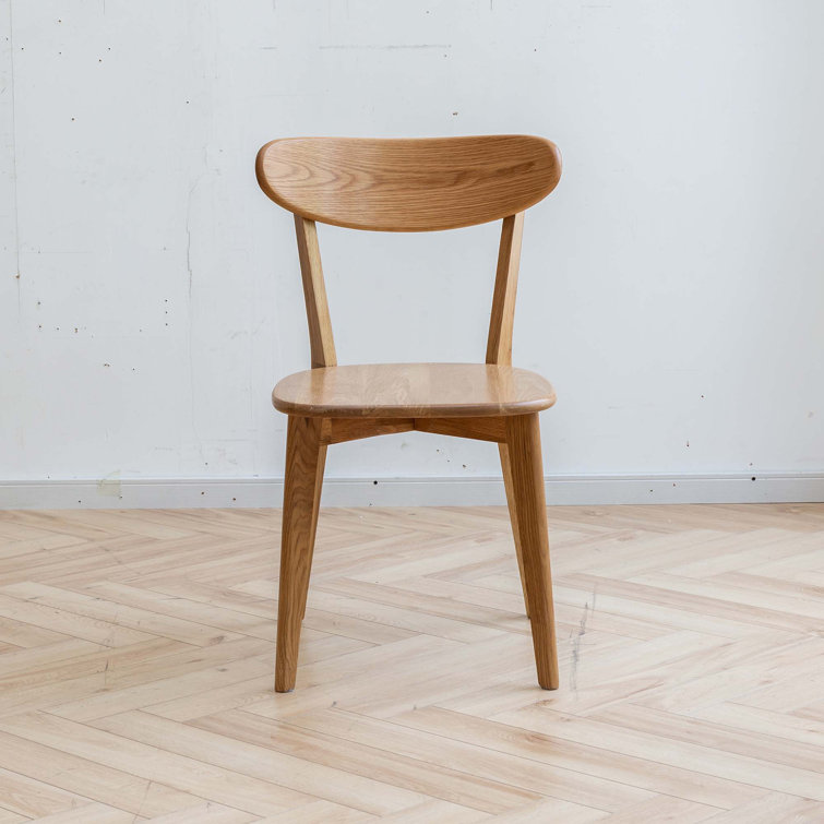 Natural Solid Oak Wood Dining Chair Set of 4