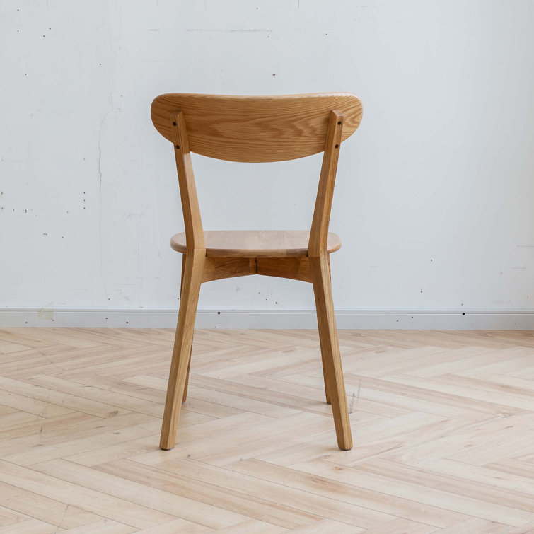 Natural Solid Oak Wood Dining Chair Set of 4