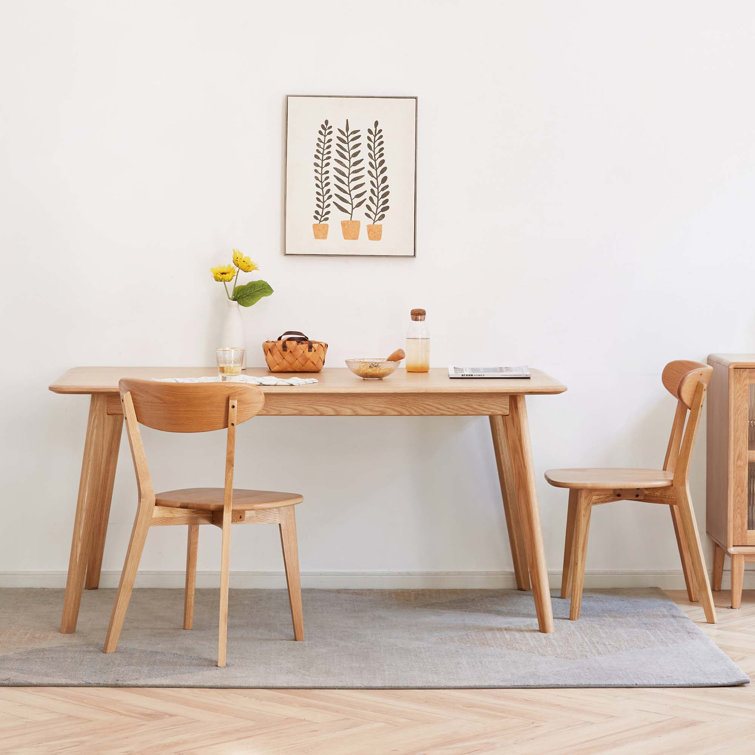 Natural Solid Oak Wood Dining Chair Set of 4