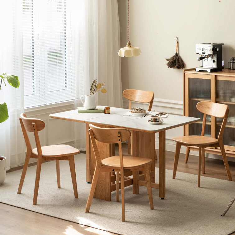 Natural Solid Oak Wood Dining Chair Set of 4